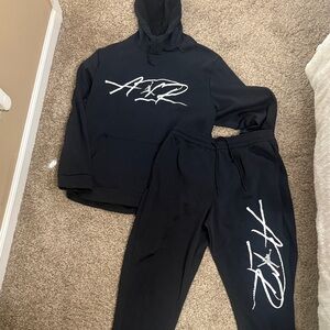 Men’s Jordan Black Track Set with white and Grey Logo